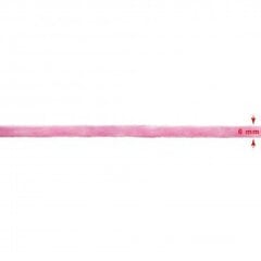 Veliūrinė (aksominė) juostelė RainBow® 6 mm, spalva rožinė, 50 m kaina ir informacija | Dovanų pakavimo priemonės | pigu.lt