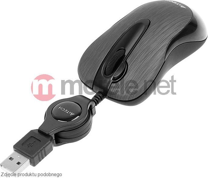 A4 Tech V-TRACK N-60F-1 Brushed Black USB (A4TMYS41645) kaina ir informacija | Pelės | pigu.lt