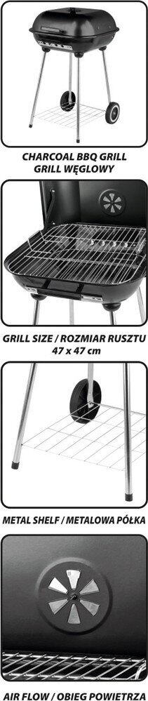 Lund Grill anglies kepsninė su dangčiu, 40x45 cm (99580) kaina ir informacija | Kepsninės, griliai | pigu.lt