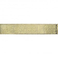Металлизированная тканая лента RainBow® 25 мм, цвет золота, 3 м цена и информация | Товары для упаковки подарков | pigu.lt
