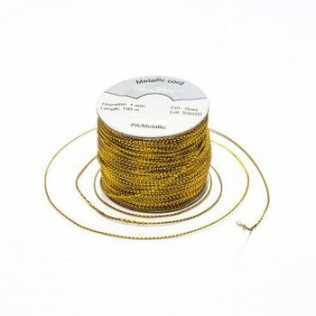 Metalizuota pinta virvutė RainBow® 1 mm, spalva aukso, 100 m kaina ir informacija | Dovanų pakavimo priemonės | pigu.lt