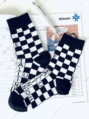 Languotos kojinės vyrams ir moterims CROSSWORDS su juodai-baltais langeliais kaina ir informacija | Vyriškos kojinės | pigu.lt