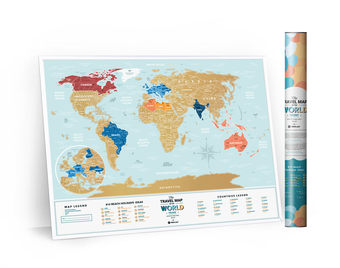 Nutrinamas kelionių žemėlapis Holiday Lagoon kaina ir informacija | Žemėlapiai | pigu.lt