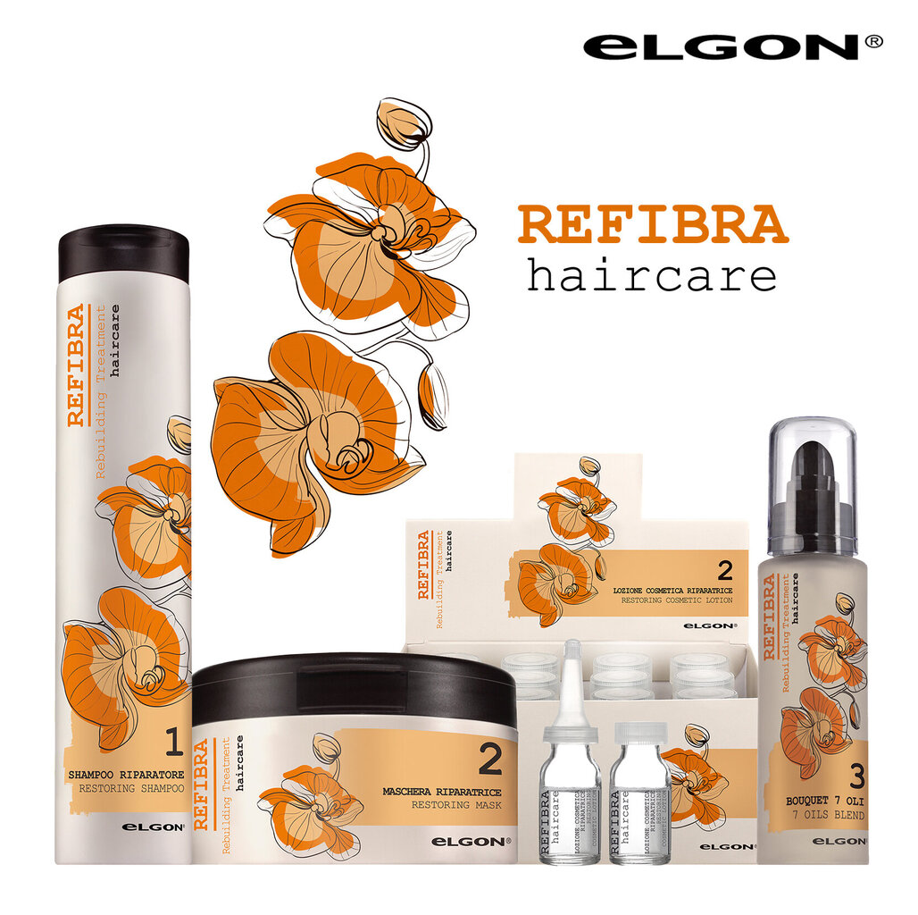 Atkuriamasis plaukų losjonas ypač pažeistiems plaukams Elgon Refibra Restoring 12 x10 ml kaina ir informacija | Priemonės plaukų stiprinimui | pigu.lt