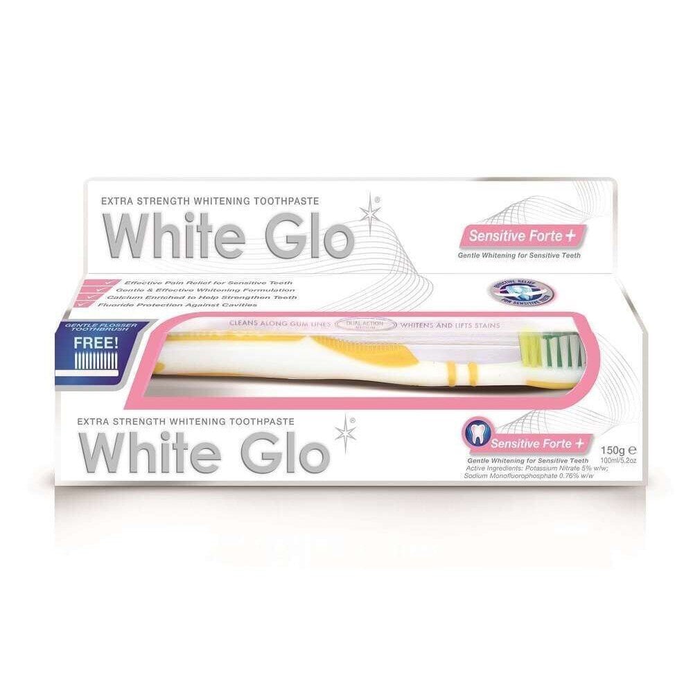 Balinamoji dantų pasta jautriems dantims White Glo Sensitive Forte+ 150 g kaina ir informacija | Dantų šepetėliai, pastos | pigu.lt