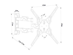 Blow 76-869 13-55” цена и информация | Кронштейны и крепления для телевизоров | pigu.lt