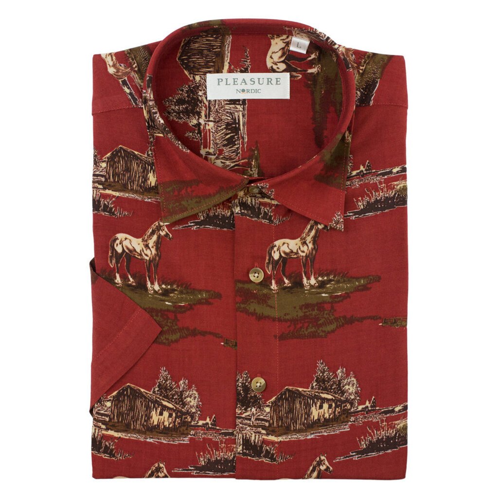 Marškiniai vyrams Nordic, raudoni цена и информация | Vyriški marškiniai | pigu.lt
