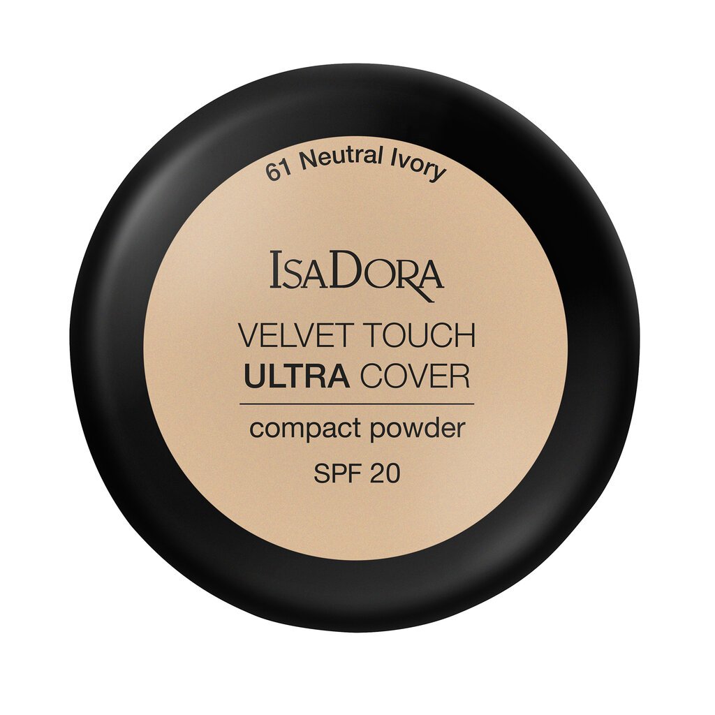 Kompaktinė pudra IsaDora Velvet Touch Ultra Cover SPF 20 7,5 g, 61 Neutral Ivory цена и информация | Makiažo pagrindai, pudros | pigu.lt