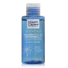 Мицеллярная очищающая вода для лица и глаз MartiDerm Essential 3in1 75 мл цена и информация | Средства для очищения лица | pigu.lt