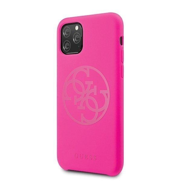 Telefono dėklas Guess GUHCN58LS4GFU iPhone 11 Pro fuksja/fuchsia hard case Silicone 4G Tone On Tone цена и информация | Telefono dėklai | pigu.lt