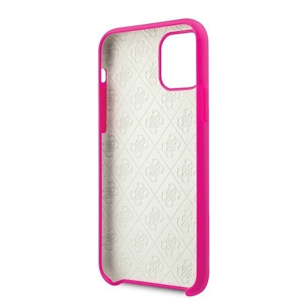 Telefono dėklas Guess GUHCN58LS4GFU iPhone 11 Pro fuksja/fuchsia hard case Silicone 4G Tone On Tone kaina ir informacija | Telefono dėklai | pigu.lt