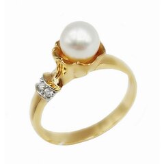 Золотое кольцо с жемчугом цена и информация | Кольца | pigu.lt