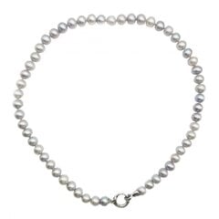 Perlų vėrinys su sidabru kaina ir informacija | Kaklo papuošalai | pigu.lt