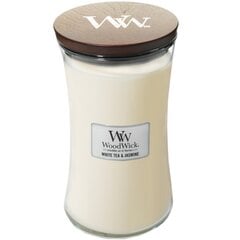 WoodWick ароматическая свеча White Tea & Jasmine, 609,5 г цена и информация | Подсвечники, свечи | pigu.lt