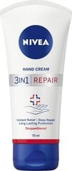 Rankų kremas Nivea 3in1 Repair, 75 ml kaina ir informacija | Kūno kremai, losjonai | pigu.lt