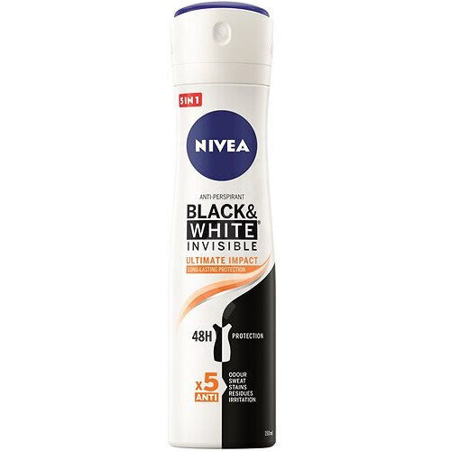 Purškiamas dezodorantas Nivea Black & White Invisible Ultimate Impact, 150ml цена и информация | Dezodorantai | pigu.lt