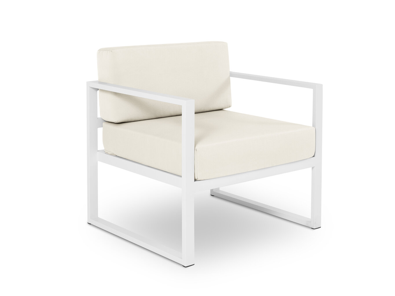 Lauko fotelis Calme Jardin Nicea, kreminis/baltas kaina ir informacija | Lauko kėdės, foteliai, pufai | pigu.lt
