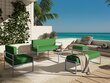 Lauko fotelis Calme Jardin Nicea, žalias/šviesiai pilkas kaina ir informacija | Lauko kėdės, foteliai, pufai | pigu.lt