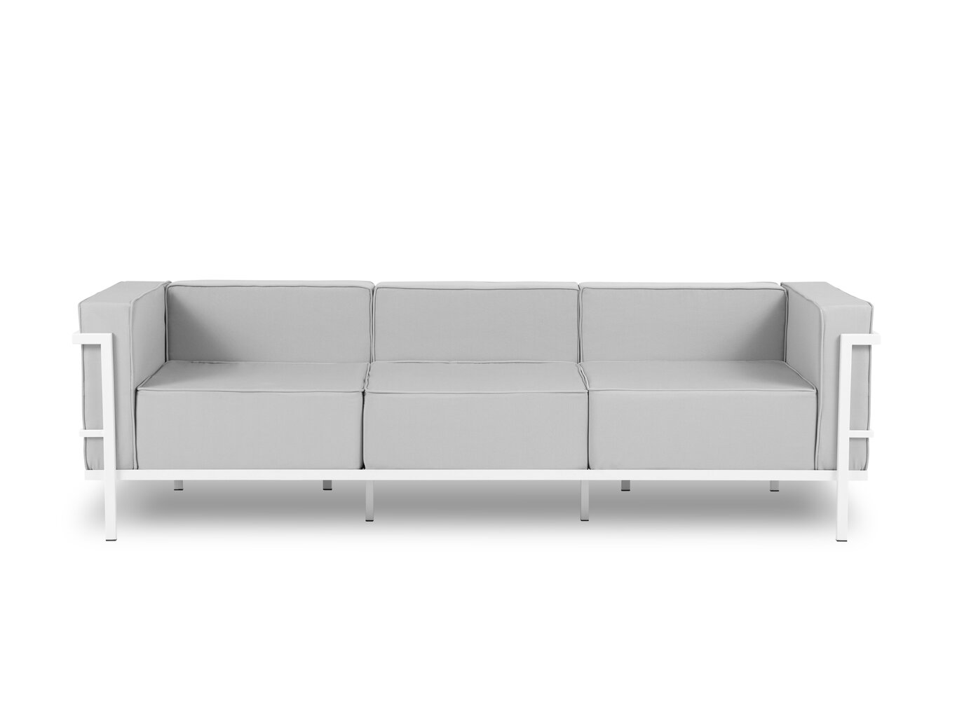 Trivietė lauko sofa Calme Jardin Cannes, šviesiai pilka/balta kaina ir informacija | Lauko kėdės, foteliai, pufai | pigu.lt