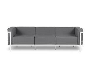 Trivietė lauko sofa Calme Jardin Cannes, tamsiai pilka/balta kaina ir informacija | Lauko kėdės, foteliai, pufai | pigu.lt