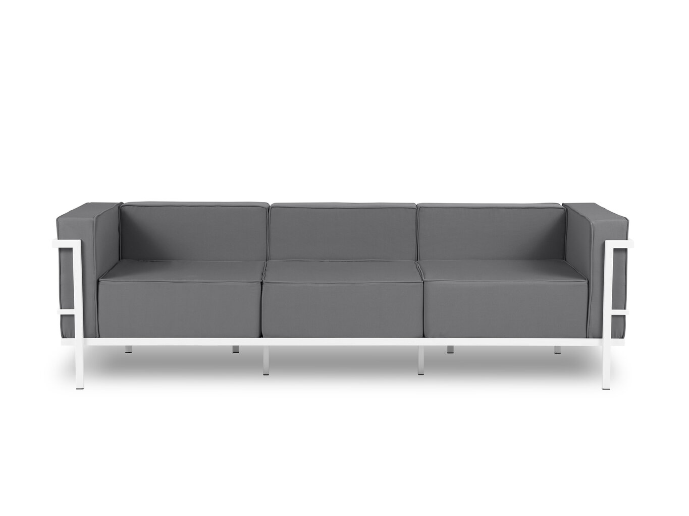 Trivietė lauko sofa Calme Jardin Cannes, tamsiai pilka/balta kaina ir informacija | Lauko kėdės, foteliai, pufai | pigu.lt