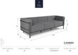 Trivietė lauko sofa Calme Jardin Cannes, tamsiai pilka/balta kaina ir informacija | Lauko kėdės, foteliai, pufai | pigu.lt