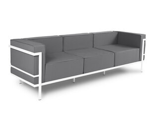 Trivietė lauko sofa Calme Jardin Cannes, tamsiai pilka/balta kaina ir informacija | Lauko kėdės, foteliai, pufai | pigu.lt