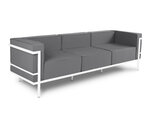 Trivietė lauko sofa Calme Jardin Cannes, tamsiai pilka/balta