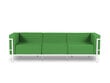 Trivietė lauko sofa Calme Jardin Cannes, žalia/balta kaina ir informacija | Lauko kėdės, foteliai, pufai | pigu.lt