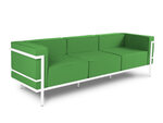 Trivietė lauko sofa Calme Jardin Cannes, žalia/balta