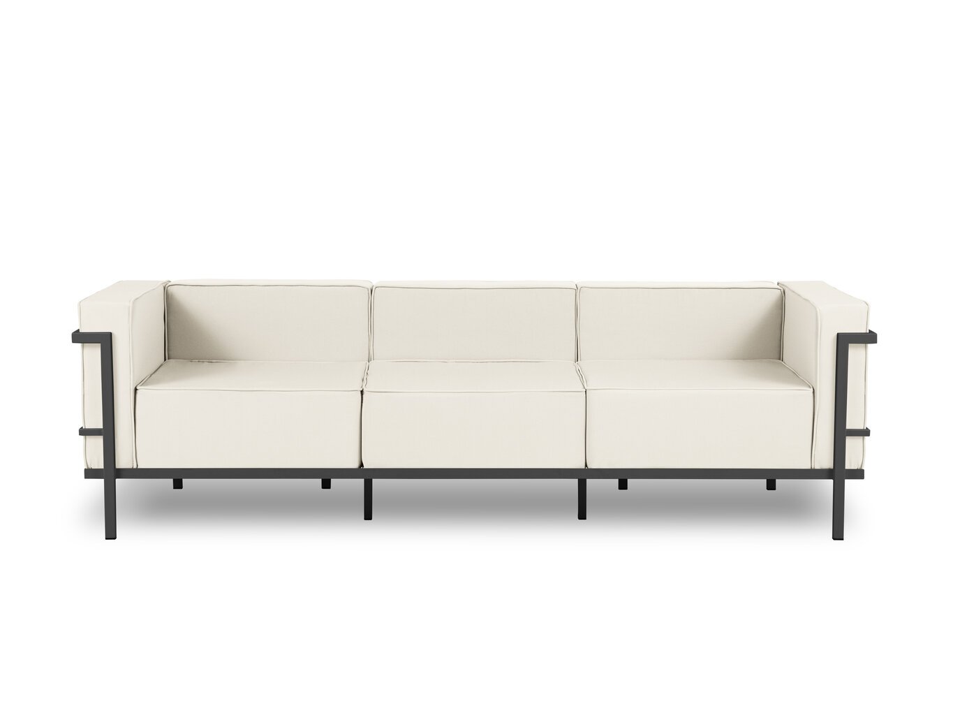 Trivietė lauko sofa Calme Jardin Cannes, kreminė/tamsiai pilka цена и информация | Lauko kėdės, foteliai, pufai | pigu.lt