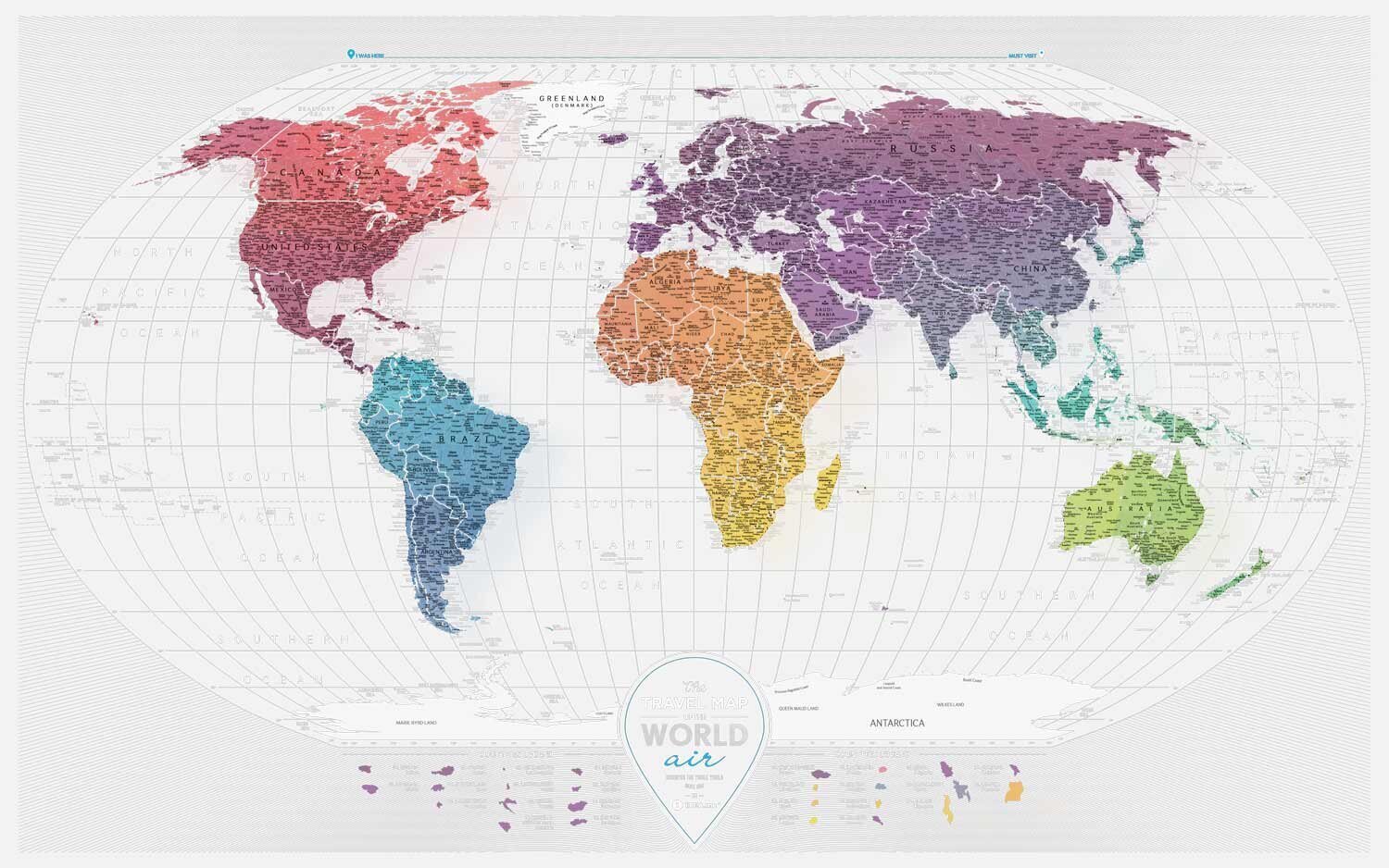 Nutrinamas kelionių žemėlapis Air World цена и информация | Žemėlapiai | pigu.lt