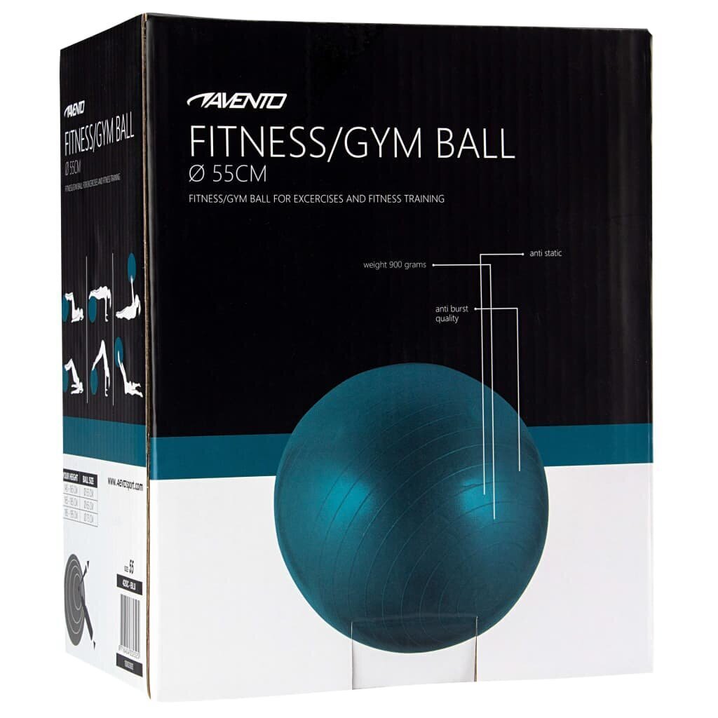 Gimnastikos kamuolys Avento, 55 cm, mėlynas kaina ir informacija | Gimnastikos kamuoliai | pigu.lt