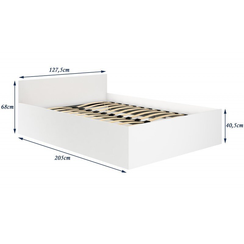 Lova su grotelėmis ir čiužiniu NORE CLP 120x200 cm, ąžuolo spalvos kaina ir informacija | Lovos | pigu.lt