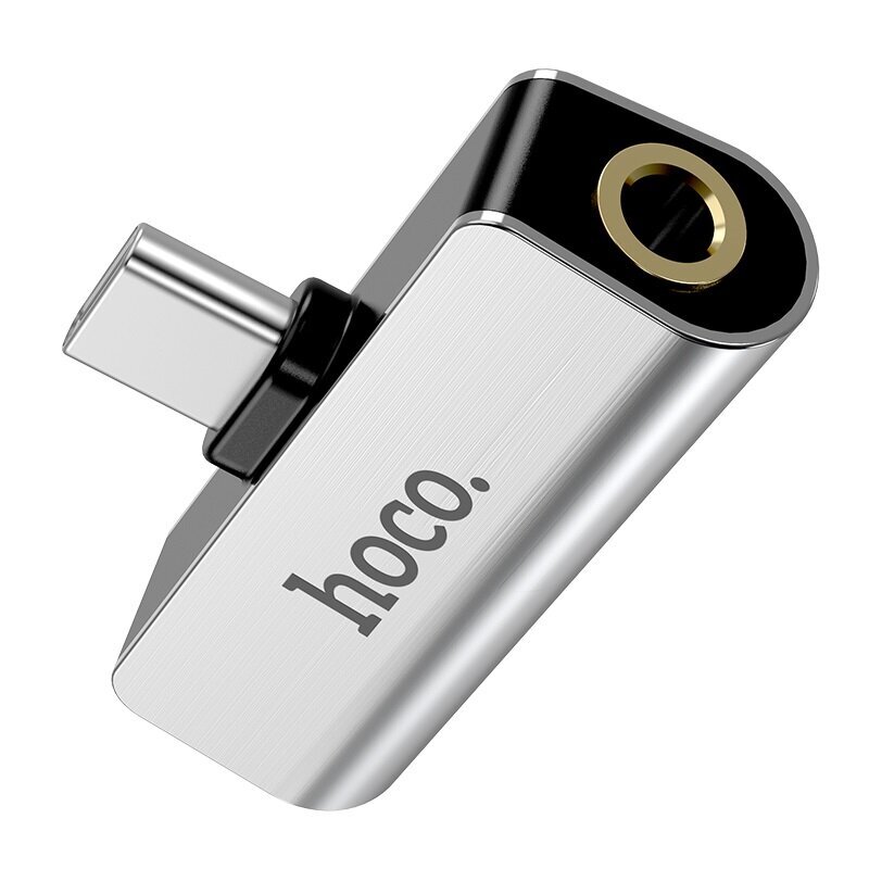Adapteris Hoco LS26 iš Type-C į Type-C + 3,5mm, sidabro spalvos kaina ir informacija | Adapteriai, USB šakotuvai | pigu.lt