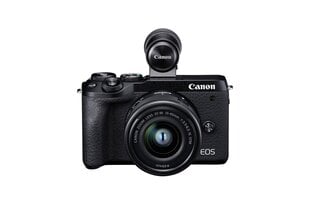 Canon EOS M6 Mark II + EF-M 15-45mm + EVF-DC2, Black kaina ir informacija | Skaitmeniniai fotoaparatai | pigu.lt