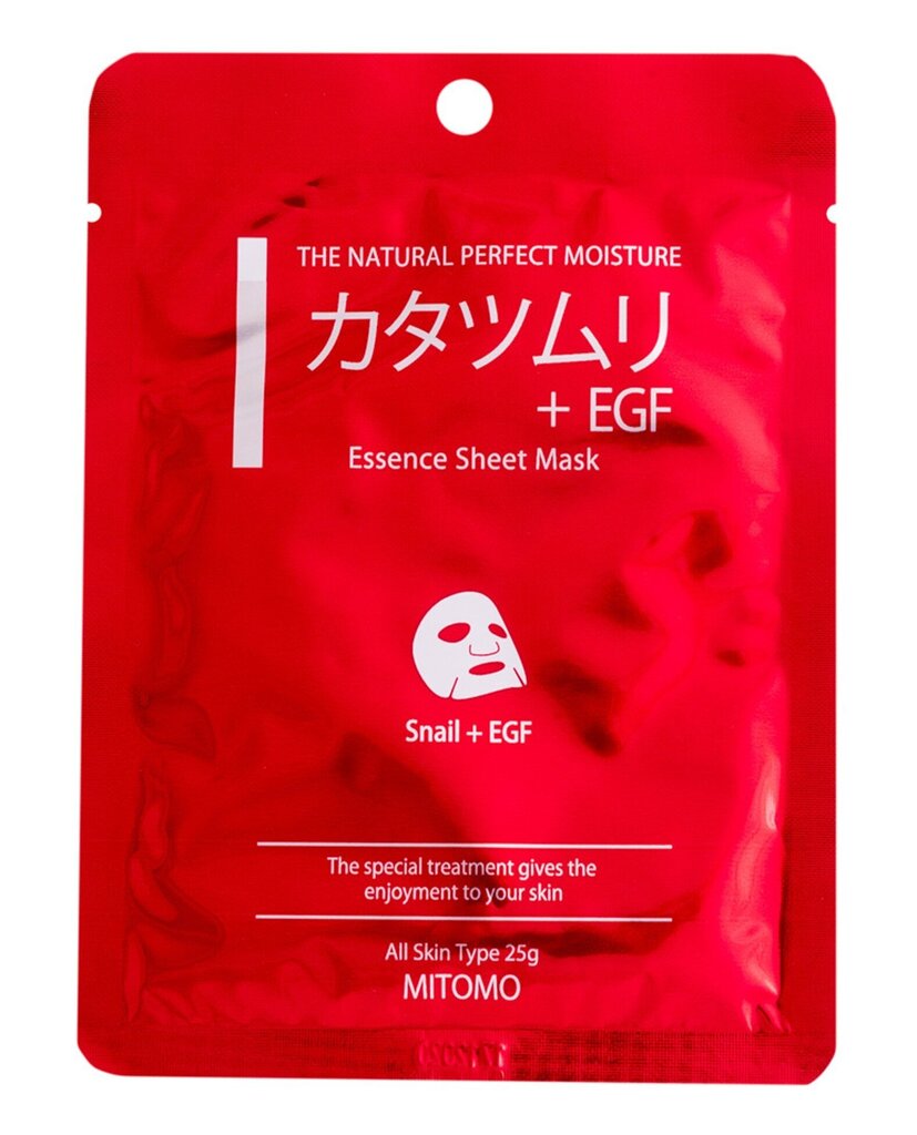 Lakštinė veido kaukė Mitomo Tencel Snail extract & EGF 25 g kaina ir informacija | Veido kaukės, paakių kaukės | pigu.lt