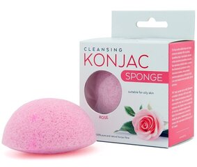 Очищающая губка для лица Konjac Sponge Rose цена и информация | Средства для очищения лица | pigu.lt