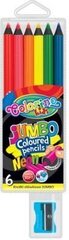 Цветные карандаши Colorino Jumbo, неоновые, 6 цветов цена и информация | Принадлежности для рисования, лепки | pigu.lt