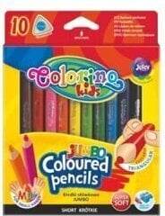 Цветные карандаши Colorino Jumbo, треугольные, 10 цветов цена и информация | Принадлежности для рисования, лепки | pigu.lt