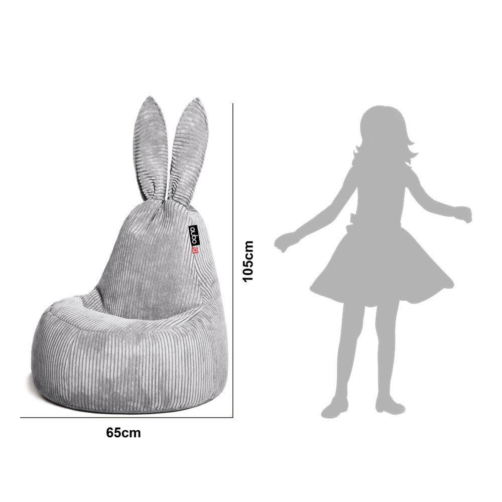 Sėdmaišis Qubo™ Mommy Rabbit, aksomas, pilkas kaina ir informacija | Sėdmaišiai ir pufai | pigu.lt