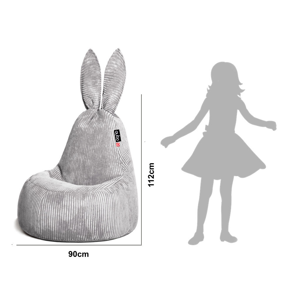 Sėdmaišis Qubo™ Daddy Rabbit, gobelenas, šviesiai pilkas kaina ir informacija | Sėdmaišiai ir pufai | pigu.lt