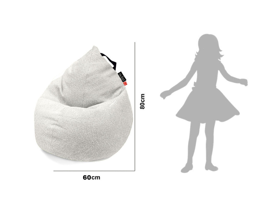 Vaikiškas sėdmaišis Qubo™ Drizzle Drop Pebble Pop Fit, šviesiai pilkas kaina ir informacija | Vaikiški sėdmaišiai, foteliai, pufai | pigu.lt