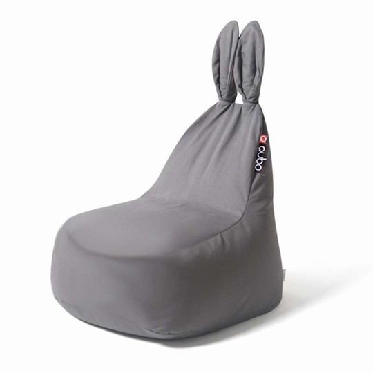 Vaikiškas sėdmaišis Qubo™ Baby Rabbit Aqua, aksomas, pilkas kaina ir informacija | Vaikiški sėdmaišiai, foteliai, pufai | pigu.lt