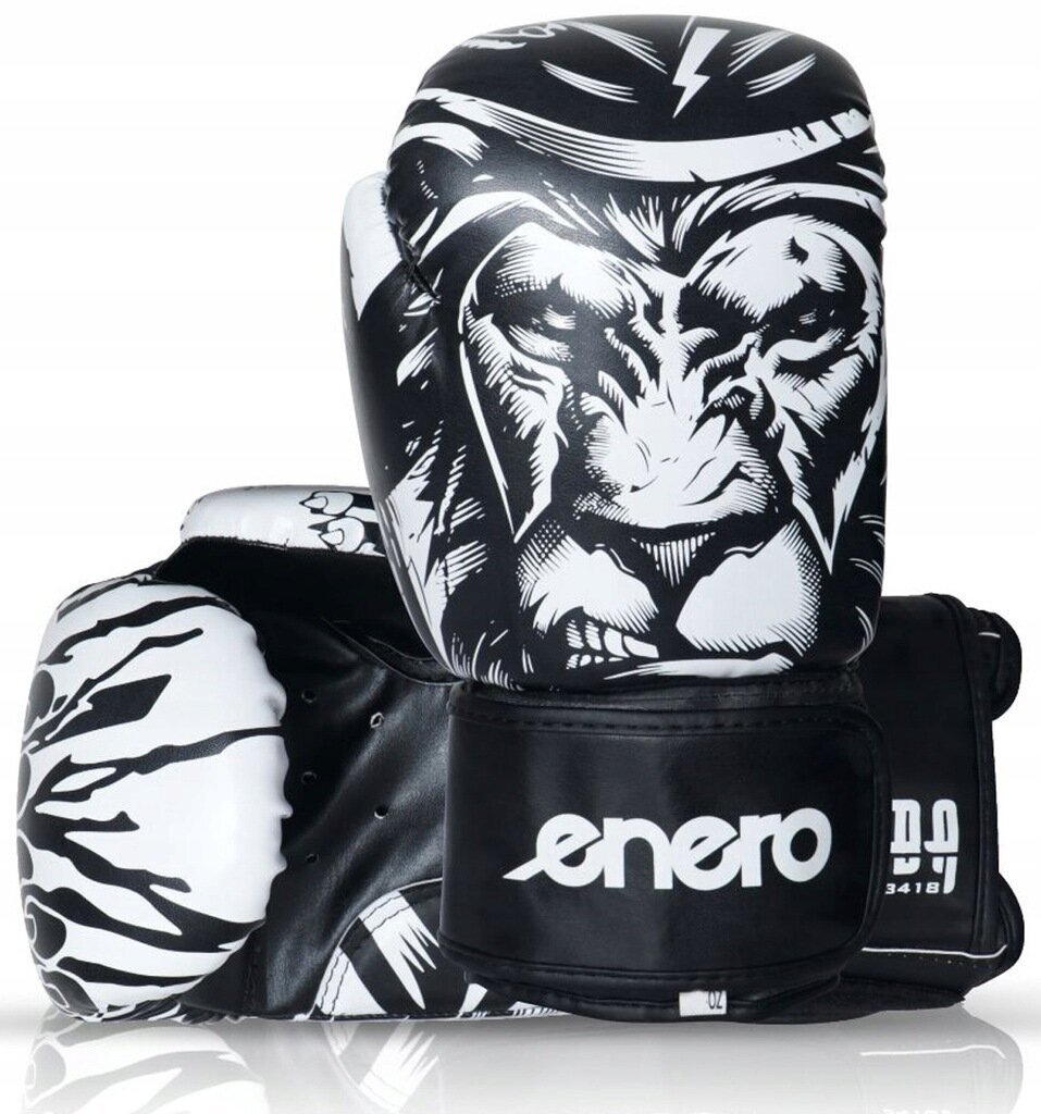 Bokso pirštinės Enero Tiger, juodos/baltos kaina ir informacija | Kovos menai | pigu.lt