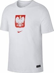 Nike футболка мужская Poland Tee Evergreen Crest, белая цена и информация | Футболка мужская | pigu.lt