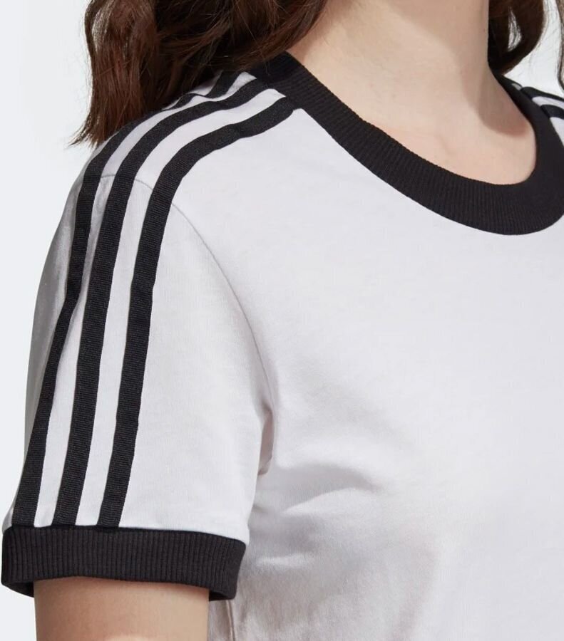 Marškinėliai moterims Adidas 3-Stripes Tee ED7483, balti цена и информация | Marškinėliai moterims | pigu.lt