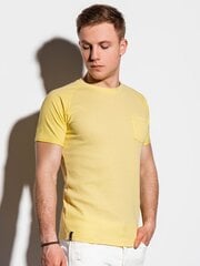 Vyriški marškinėliai S1182 - geltona kaina ir informacija | Vyriški marškinėliai | pigu.lt
