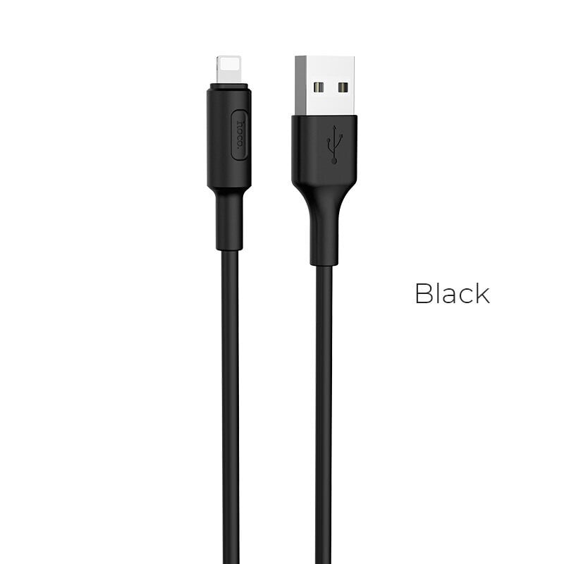 Kabelis USB -> Lightning Hoco X25, 1.0m, Įkrovimo duomenų kabelis USB 2.0 - Lightning for Apple iPhone laidas, juodas kaina ir informacija | Laidai telefonams | pigu.lt