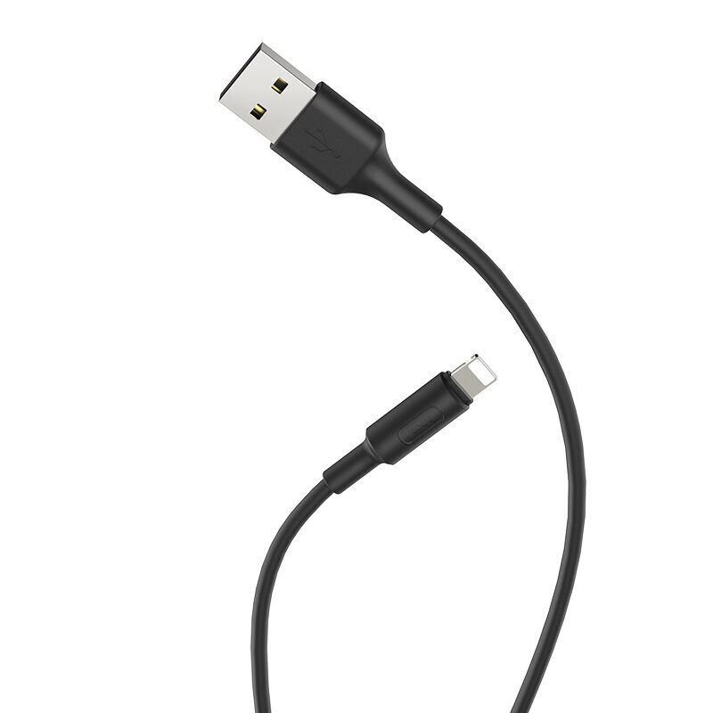 Kabelis USB -> Lightning Hoco X25, 1.0m, Įkrovimo duomenų kabelis USB 2.0 - Lightning for Apple iPhone laidas, juodas kaina ir informacija | Laidai telefonams | pigu.lt